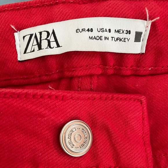 Zara straight leg red jeans - Picture 4 of 4